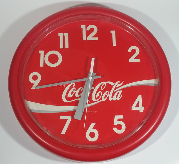 1992 Ritway Inc. Coca-Cola Coke Soda Pop Red Round Circular 14" Clock Collectible