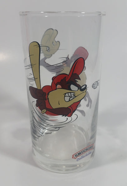 1998 Smucker's Collectables Warner Bros. Baseball Themed Taz Tasmansian Devil Cartoon Character Small Drinking Glass