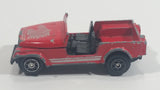 Vintage 1980s Yatming Jeep CJ7 Sky Red No. 1608 Die Cast Toy Car Vehicle (Missing Windshield)