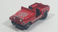 Vintage 1980s Yatming Jeep CJ7 Sky Red No. 1608 Die Cast Toy Car Vehicle (Missing Windshield)