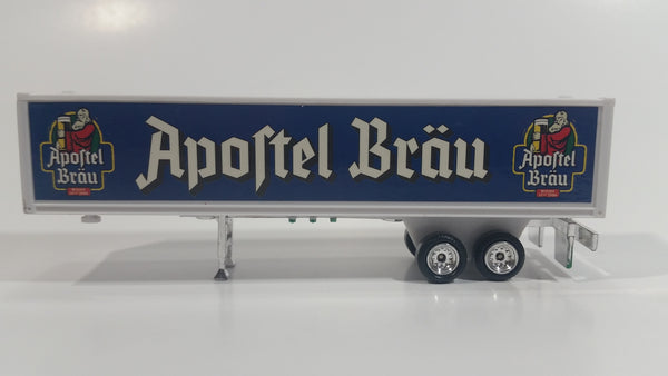 Rare Golden Wheels Apostel Brau Beer White and Blue Semi Trailer Plastic Die Cast Toy Car Vehicle