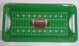 Gridiron Nation Green Football Field Themed Melamine Plastic Appetizer Serving Tray with Handles