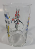 1990 Warner Bros. Looney Tunes Tweety Bird Sylvester The Cat Bugs Bunny Skiing Themed Cartoon Character 4" Tall Glass Cup TV Show Collectible