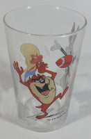 1990 Warner Bros. Looney Tunes Yosemite Sam Taz Tasmanian Devil Bugs Bunny Football Themed Cartoon Character 4" Tall Glass Cup TV Show Collectible