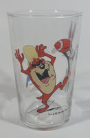 1990 Warner Bros. Looney Tunes Yosemite Sam Taz Tasmanian Devil Bugs Bunny Football Themed Cartoon Character 4" Tall Glass Cup TV Show Collectible