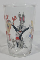 1990 Warner Bros. Looney Tunes Yosemite Sam Taz Tasmanian Devil Bugs Bunny Football Themed Cartoon Character 4" Tall Glass Cup TV Show Collectible