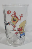 1990 Warner Bros. Looney Tunes Yosemite Sam Taz Tasmanian Devil Bugs Bunny Football Themed Cartoon Character 4" Tall Glass Cup TV Show Collectible