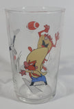 1990 Warner Bros. Looney Tunes Yosemite Sam Taz Tasmanian Devil Bugs Bunny Football Themed Cartoon Character 4" Tall Glass Cup TV Show Collectible