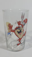 1990 Warner Bros. Looney Tunes Yosemite Sam Taz Tasmanian Devil Bugs Bunny Football Themed Cartoon Character 4" Tall Glass Cup TV Show Collectible