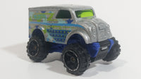 2014 Hot Wheels HW Off-Road Daredevils Monster Dairy Delivery Silver Grey Truck Die Cast Toy Car Vehicle