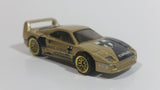 1998 Hot Wheels Dash 4 Cash Ferrari F40 Gold Die Cast Toy Dream Luxury Super Car Vehicle Opening Rear Mount Engine