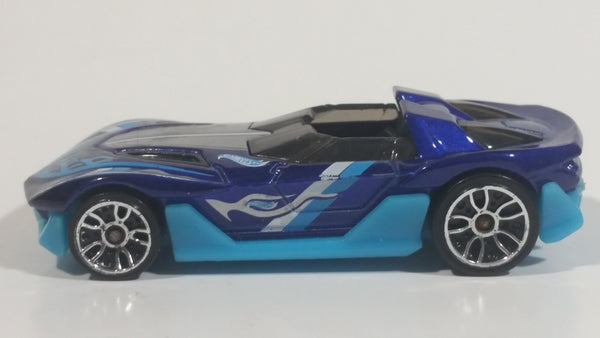 2012 Hot Wheels HW Code Cars Yur So Fast Ferrari Metallic Dark Blue Die Cast Toy Car Vehicle