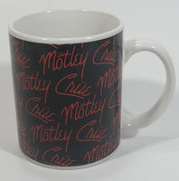 2009 Motley Crue Black with Red Writing Ceramic Coffee Mug Music Rock Band Collectible