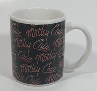 2009 Motley Crue Black with Red Writing Ceramic Coffee Mug Music Rock Band Collectible - Faded