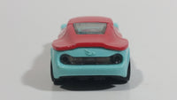 2013 Hot Wheels Track Aces Symbolic Red and Teal Light Blue Die Cast Toy Car Vehicle