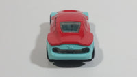 2013 Hot Wheels Track Aces Symbolic Red and Teal Light Blue Die Cast Toy Car Vehicle