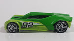 2013 Hot Wheels Track Aces Split Vision Green and Lime Green #02 Die Cast Plastic Body Toy Race Car Vehicle