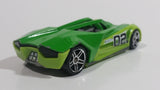 2013 Hot Wheels Track Aces Split Vision Green and Lime Green #02 Die Cast Plastic Body Toy Race Car Vehicle