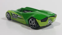 2013 Hot Wheels Track Aces Split Vision Green and Lime Green #02 Die Cast Plastic Body Toy Race Car Vehicle