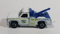 1977 Hot Wheels Flying Colors Ramblin' Wrecker Tow Truck Rig White Die Cast Toy Car Vehicle - Hong Kong