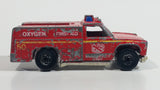 1977 Hot Wheels Flying Colors Emergency Squad Rescue Ranger Dark Red Fire Truck Die Cast Toy Car Vehicle - BW - Blue Lights - Hong Kong