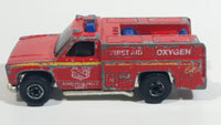 1977 Hot Wheels Flying Colors Emergency Squad Rescue Ranger Dark Red Fire Truck Die Cast Toy Car Vehicle - BW - Blue Lights - Hong Kong