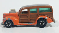 1980 Hot Wheels Hi-Rakers '40's Woodie Orange with Brown Smooth Panel Die Cast Toy Car Vehicle BW Hong Kong