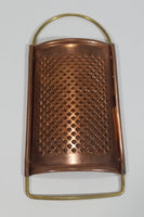 Vintage Handheld Cheese Grater Copper with Brass Handles