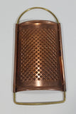 Vintage Handheld Cheese Grater Copper with Brass Handles