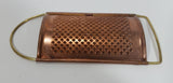 Vintage Handheld Cheese Grater Copper with Brass Handles
