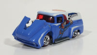 2012 Hot Wheels '56 Ford F-100 Panel Van Truck Superman Blue and White Die Cast Toy Car Hot Rod Vehicle with Opening Hood and Red Line Real Riders