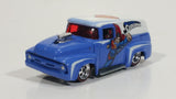 2012 Hot Wheels '56 Ford F-100 Panel Van Truck Superman Blue and White Die Cast Toy Car Hot Rod Vehicle with Opening Hood and Red Line Real Riders