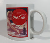 1992 Coca Cola Coke Soda Pop "What I Want is a Coke" 1952 Indoor Poster Blonde Pinup Girl Laying on The Beach White Ceramic Coffee Mug Beverage Collectible