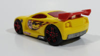 2010 Hot Wheels Police Pursuit Power Rage Yellow #55 Plastic Body Die Cast Toy Car Vehicle