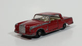 Vintage 1960s Lesney Matchbox Series No. 53 Mercedes-Benz 220 SE Dark Red Die Cast Toy Car Vehicle with Opening Doors