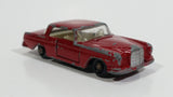 Vintage 1960s Lesney Matchbox Series No. 53 Mercedes-Benz 220 SE Dark Red Die Cast Toy Car Vehicle with Opening Doors