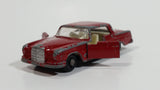 Vintage 1960s Lesney Matchbox Series No. 53 Mercedes-Benz 220 SE Dark Red Die Cast Toy Car Vehicle with Opening Doors