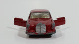 Vintage 1960s Lesney Matchbox Series No. 53 Mercedes-Benz 220 SE Dark Red Die Cast Toy Car Vehicle with Opening Doors