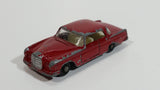Vintage 1960s Lesney Matchbox Series No. 53 Mercedes-Benz 220 SE Dark Red Die Cast Toy Car Vehicle with Opening Doors