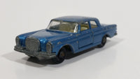 Vintage 1968 Lesney Matchbox Series Mercedes 300 SE Blue Die Cast Toy Car Vehicle with Opening Doors and Trunk