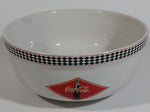 2003 Gibson Coca-Cola Coke White with Black Checkered Retro Style Large 6 1/2" Ceramic Bowl