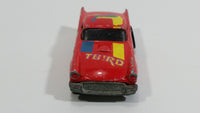 1985 Hot Wheels '57 T-Bird 1957 Ford Thunder Bird Red w/ Yellow & Blue Stripes Die Cast Toy Car Vehicle