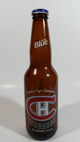 Labatt Blue Pilsner NHL Ice Hockey Stanley Cup Champions Montreal Canadiens 8 3/4" Tall Amber Glass Beer Bottle