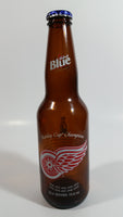 Labatt Blue Pilsner NHL Ice Hockey Stanley Cup Champions Detroit Red Wings 8 3/4" Tall Amber Glass Beer Bottle with Cap