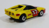 Vintage 1986 Matchbox Burnin Key Cars Ferrari #17 Yellow Red Die Cast Toy Car Vehicle