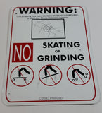 Intellicept Skatestoppers Deterrent No Grinding No Skating No Skateboarding 10" x 13" Metal Warning Notice Sign