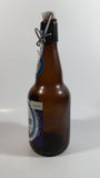 Vintage Kulmbacher Schweizerhof Brau Beer 500mL Brown Amber Metal Flip Top Glass Bottle with Porcelain White and Blue Plug