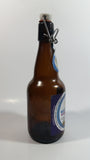 Vintage Kulmbacher Schweizerhof Brau Beer 500mL Brown Amber Metal Flip Top Glass Bottle with Porcelain White and Blue Plug