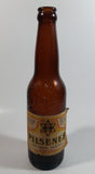 Antique Ecuador Cerveceria Nacional Guayaquil Beer Brown Amber Glass Bottle with Paper Label and Embossed Lettering