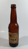 Antique Ecuador Cerveceria Nacional Guayaquil Beer Brown Amber Glass Bottle with Paper Label and Embossed Lettering